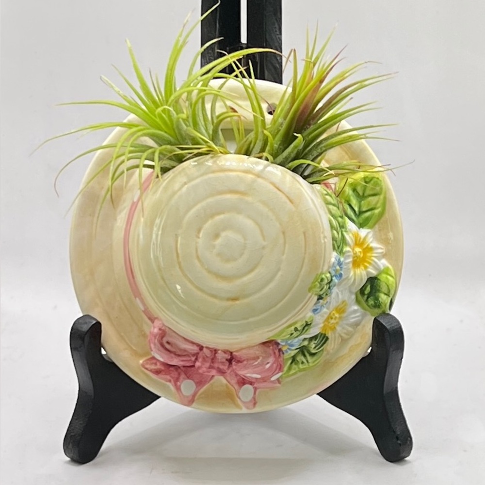 Wall Pocket Summer Floral Bonnet with Airplants